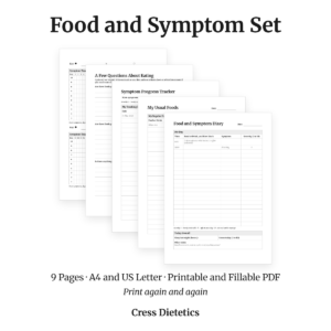 Food and Symptom Set (Health Tracking Worksheets)